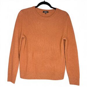 Quince Womens Chestnut Mongolian Cashmere Long-Sleeved Soft Crewneck Sweater - M